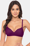 Komli Padded Non-Wired 3/4Th Coverage T-Shirt Bra - Magenta — thumbnail 1