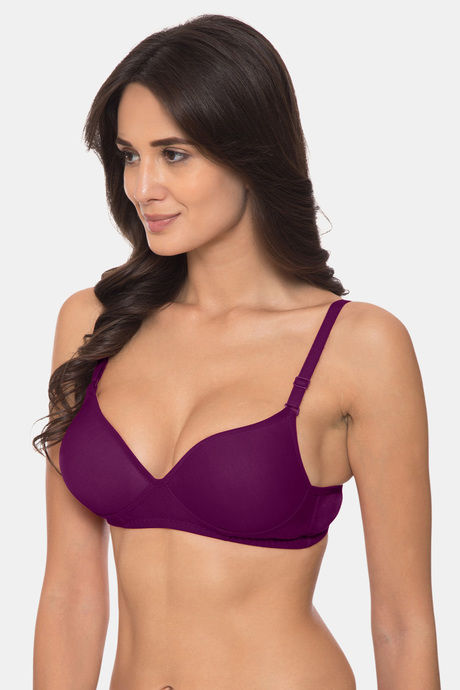 Komli Padded Non-Wired 3/4Th Coverage T-Shirt Bra - Magenta — image 3