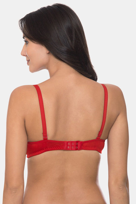 Komli Padded Non-Wired 3/4Th Coverage T-Shirt Bra - Red — image 2