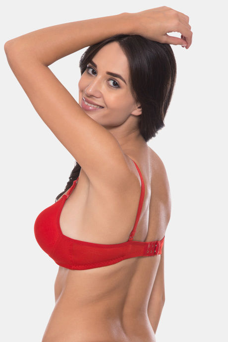 Komli Padded Non-Wired 3/4Th Coverage T-Shirt Bra - Red — image 6