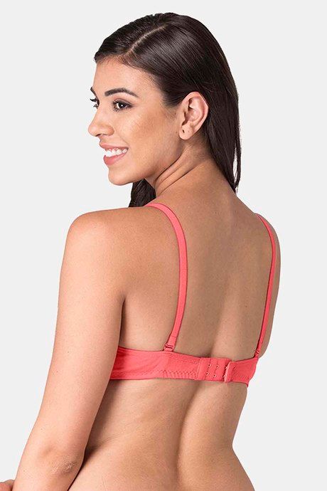 Komli Padded Non-Wired Full Coverage T-Shirt Bra - Coral — image 2