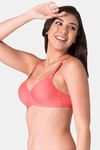 Komli Padded Non-Wired Full Coverage T-Shirt Bra - Coral — thumbnail 3