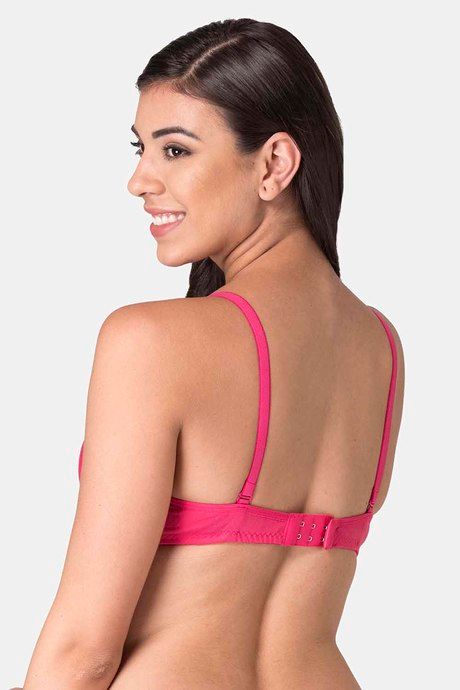 Komli Padded Non-Wired Full Coverage T-Shirt Bra - Dark Pink — image 2