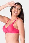 Komli Padded Non-Wired Full Coverage T-Shirt Bra - Dark Pink — thumbnail 4
