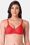 Komli Padded Non-Wired Full Coverage T-Shirt Bra - Red — thumbnail 1