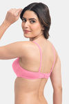 Komli Padded Non-Wired Full Coverage T-Shirt Bra - Baby Pink — thumbnail 4