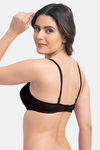 Komli Padded Non-Wired Full Coverage T-Shirt Bra - Black — thumbnail 4