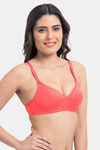 Komli Padded Non-Wired Full Coverage T-Shirt Bra - Coral — thumbnail 3