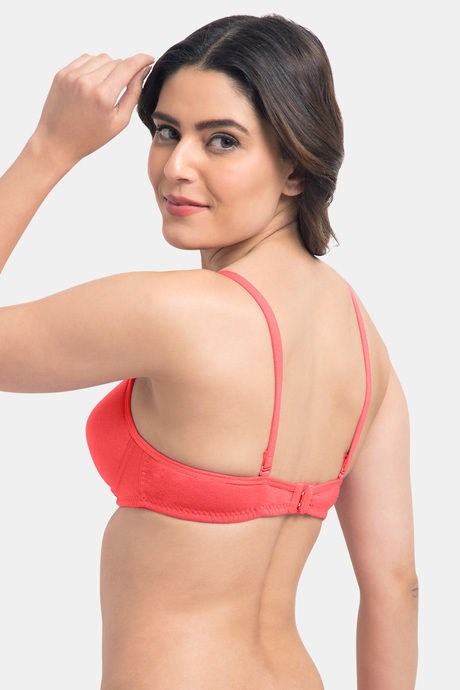 Komli Padded Non-Wired Full Coverage T-Shirt Bra - Coral — image 4