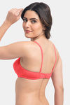 Komli Padded Non-Wired Full Coverage T-Shirt Bra - Coral — thumbnail 4