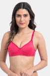 Komli Padded Non-Wired Full Coverage T-Shirt Bra - Dark Pink — thumbnail 1