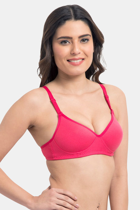 Komli Padded Non-Wired Full Coverage T-Shirt Bra - Dark Pink — image 3