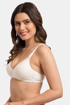 Komli Padded Non-Wired Full Coverage T-Shirt Bra - Off White — thumbnail 3