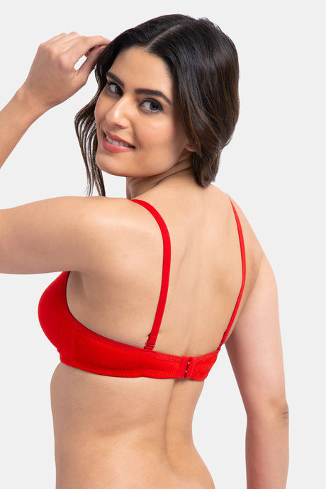 Komli Padded Non-Wired Full Coverage T-Shirt Bra - Red — image 3