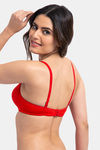 Komli Padded Non-Wired Full Coverage T-Shirt Bra - Red — thumbnail 3