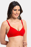 Komli Padded Non-Wired Full Coverage T-Shirt Bra - Red — thumbnail 4