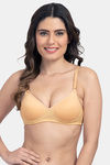 Komli Padded Non-Wired Full Coverage T-Shirt Bra - Skin — thumbnail 1