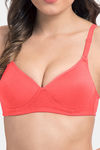 Komli Padded Non-Wired Full Coverage T-Shirt Bra - Coral — thumbnail 8