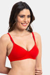 Komli Padded Non-Wired Full Coverage T-Shirt Bra - Red — thumbnail 4