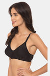 Komli Double Layered Non-Wired Medium Coverage T-Shirt Bra - Black — thumbnail 3