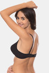 Komli Double Layered Non-Wired Medium Coverage T-Shirt Bra - Black — thumbnail 4