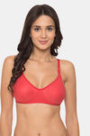 Komli Double Layered Non-Wired Medium Coverage T-Shirt Bra - Coral — thumbnail 1