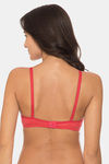 Komli Double Layered Non-Wired Medium Coverage T-Shirt Bra - Coral — thumbnail 2