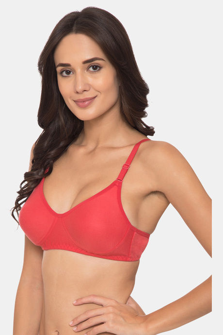 Komli Double Layered Non-Wired Medium Coverage T-Shirt Bra - Coral — image 3
