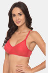 Komli Double Layered Non-Wired Medium Coverage T-Shirt Bra - Coral — thumbnail 3
