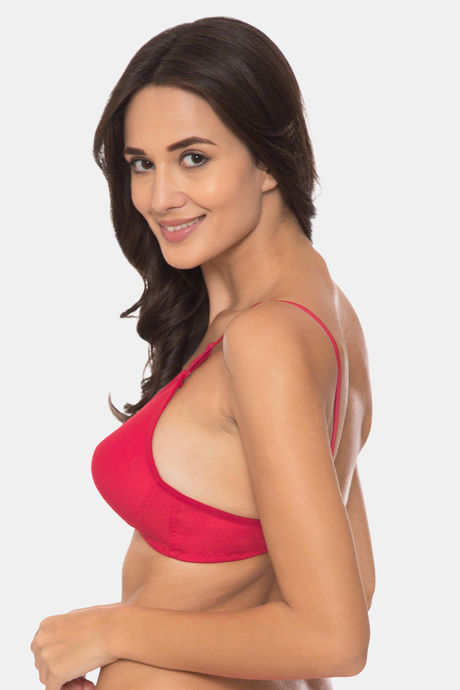 Komli Double Layered Non-Wired Medium Coverage T-Shirt Bra - Dark Pink — image 4