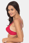 Komli Double Layered Non-Wired Medium Coverage T-Shirt Bra - Dark Pink — thumbnail 4