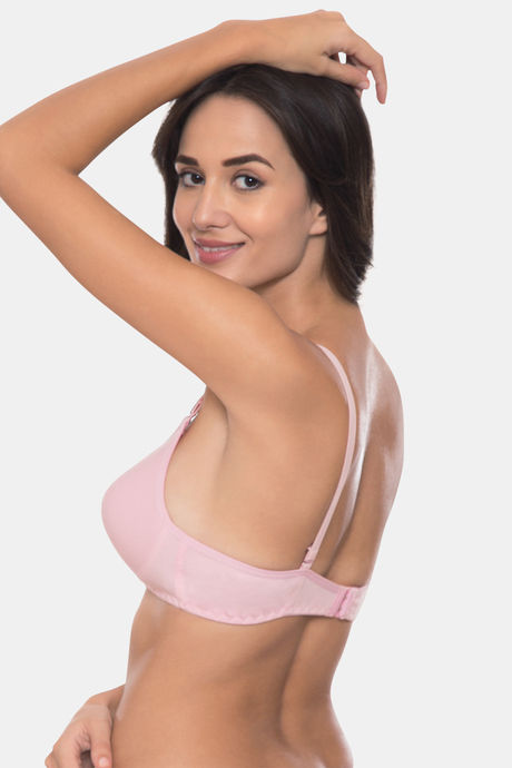 Komli Double Layered Non-Wired Medium Coverage T-Shirt Bra - Pink — image 4
