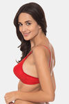 Komli Double Layered Non-Wired Full Coverage T-Shirt Bra - Red — thumbnail 4