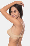 Komli Double Layered Non-Wired Medium Coverage T-Shirt Bra - Skin — thumbnail 4