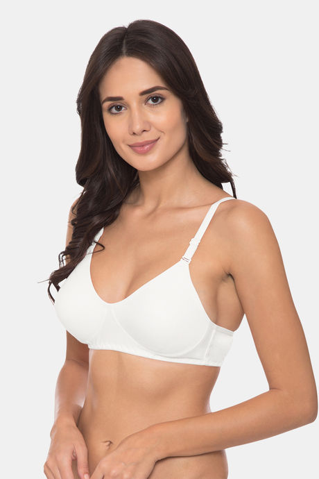 Komli Double Layered Non-Wired Medium Coverage T-Shirt Bra - White — image 4