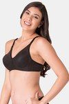 Komli Double Layered Non-Wired Medium Coverage T-Shirt Bra - Black — thumbnail 3