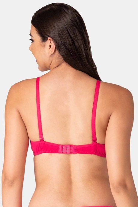 Komli Double Layered Non-Wired Medium Coverage T-Shirt Bra - Dark Pink — image 2