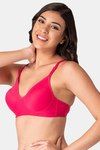 Komli Double Layered Non-Wired Medium Coverage T-Shirt Bra - Dark Pink — thumbnail 4