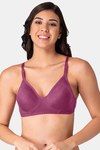 Komli Double Layered Non-Wired Medium Coverage T-Shirt Bra - Magenta — thumbnail 1