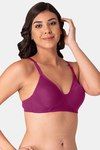 Komli Double Layered Non-Wired Medium Coverage T-Shirt Bra - Magenta — thumbnail 3