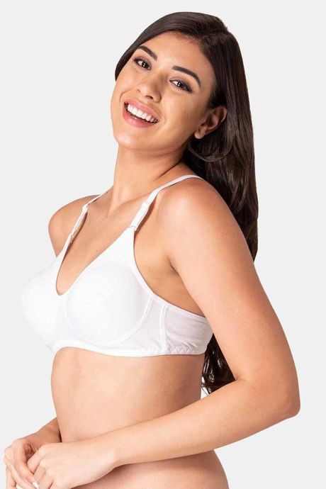 Komli Double Layered Non-Wired Medium Coverage T-Shirt Bra - White — image 3