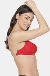 Komli Padded Non-Wired Full Coverage T-Shirt Bra - Red — thumbnail 3