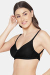 Komli Double Layered Non Wired Full Coverage Bra - Black — thumbnail 4