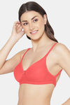 Komli Double Layered Non Wired Full Coverage Bra - Coral — thumbnail 4