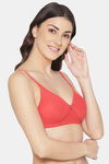Komli Double Layered Non Wired Full Coverage Bra - Coral — thumbnail 5