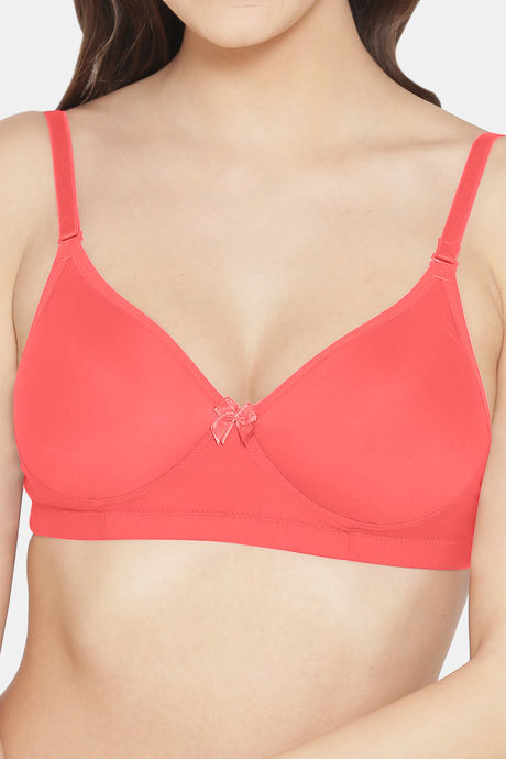 Komli Double Layered Non Wired Full Coverage Bra - Coral — image 6