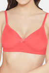Komli Double Layered Non Wired Full Coverage Bra - Coral — thumbnail 6