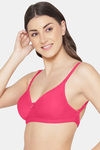 Komli Double Layered Non Wired Full Coverage Bra - Dark Pink — thumbnail 4