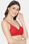 Komli Double Layered Non Wired Full Coverage Bra - Red — thumbnail 3