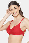 Komli Double Layered Non Wired Full Coverage Bra - Red — thumbnail 4